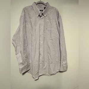 IZOD Mens Lavender Plaid Button Down Shirt-3XLT‎